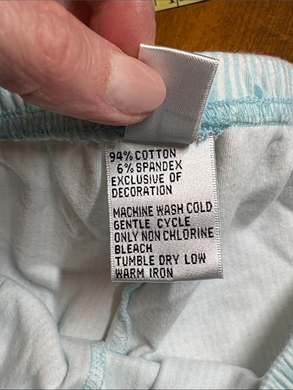 Talbots Light Blue Long Sleeve Pajama Set with Patterned Pants, 2X - Picture 12 of 12
